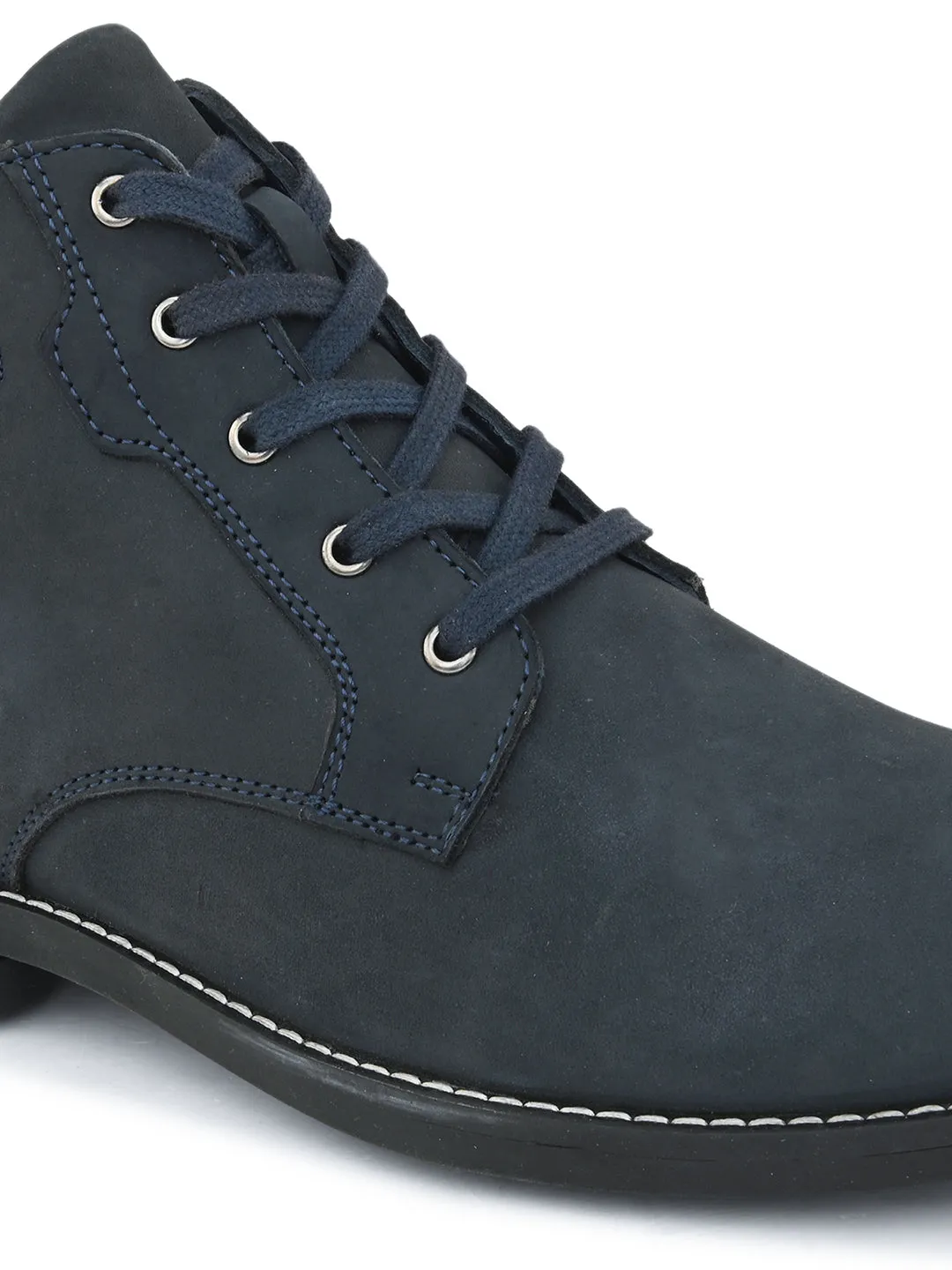 PELLE ALBERO Men Blue Lace-up Boots