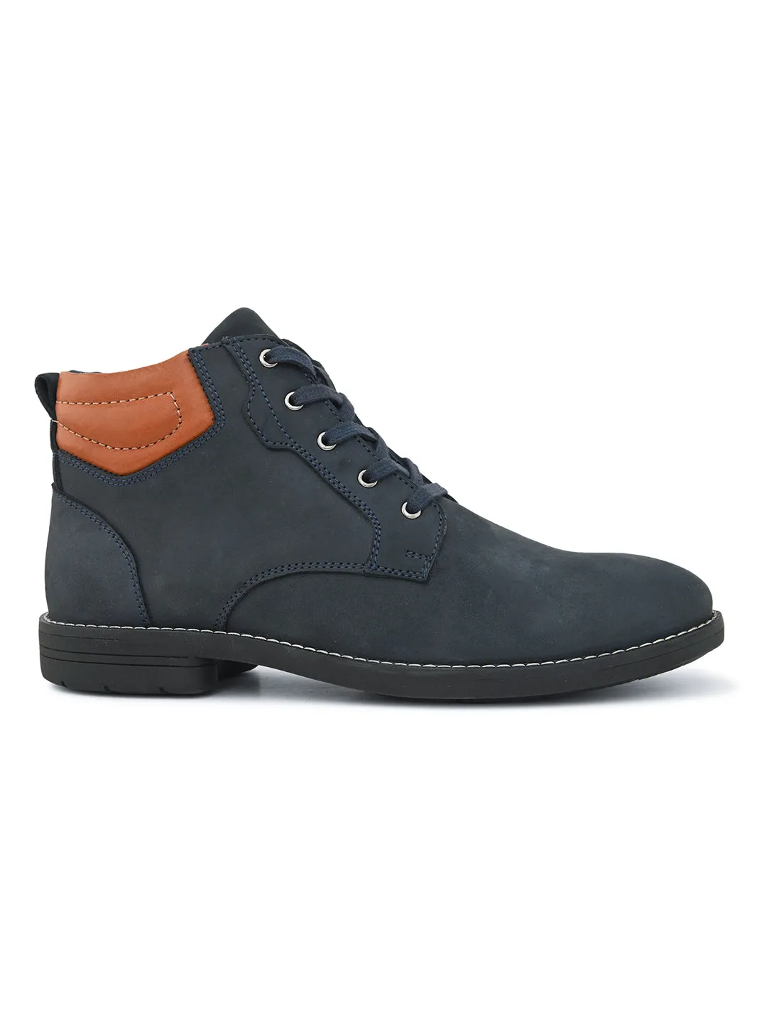 PELLE ALBERO Men Blue Lace-up Boots