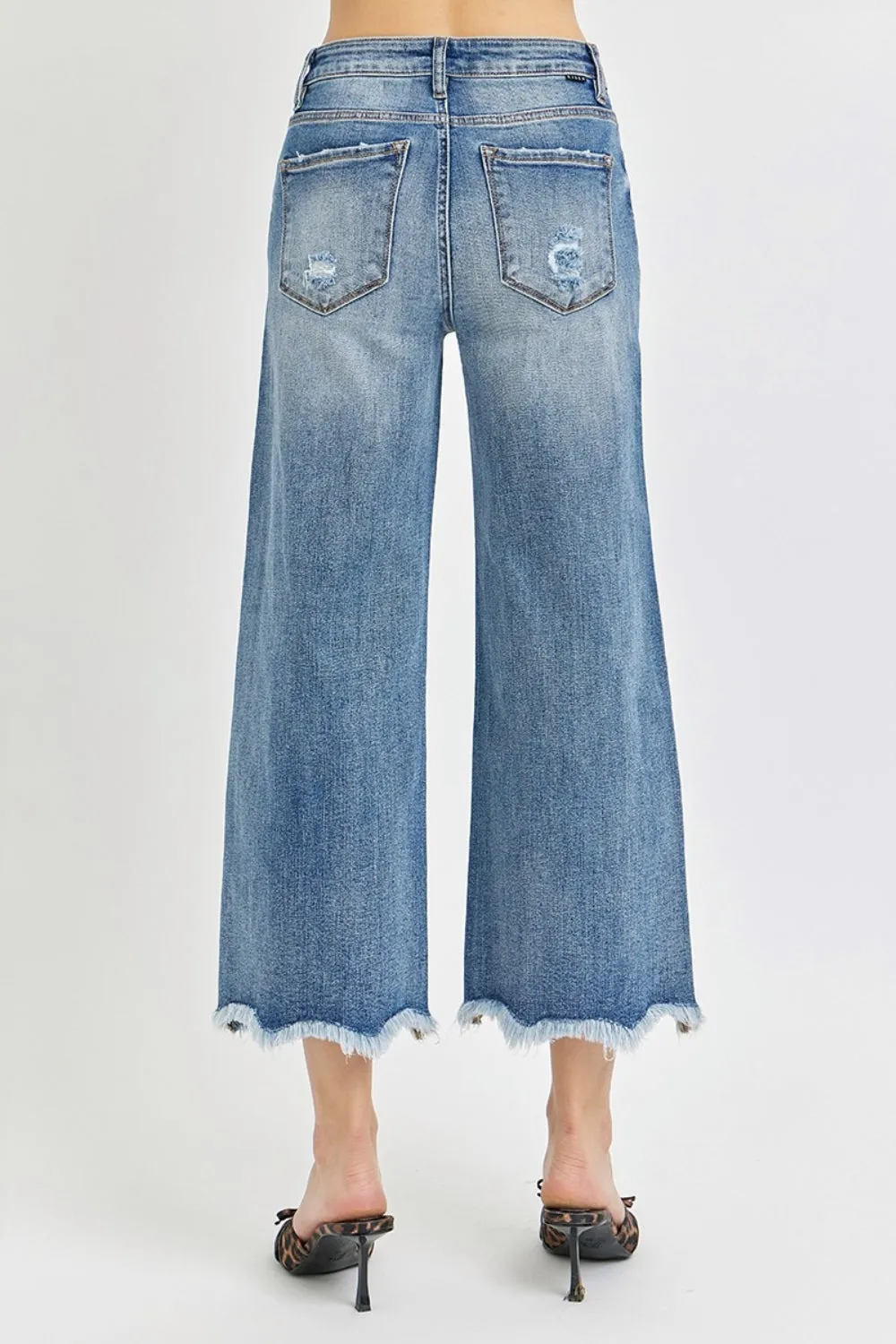 Risen Cropped Flare Jeans