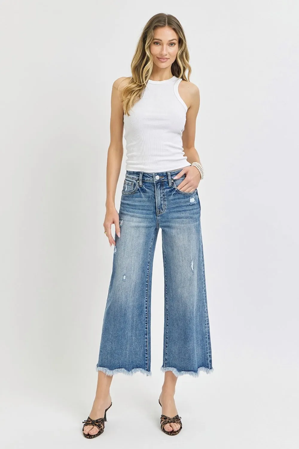 Risen Cropped Flare Jeans