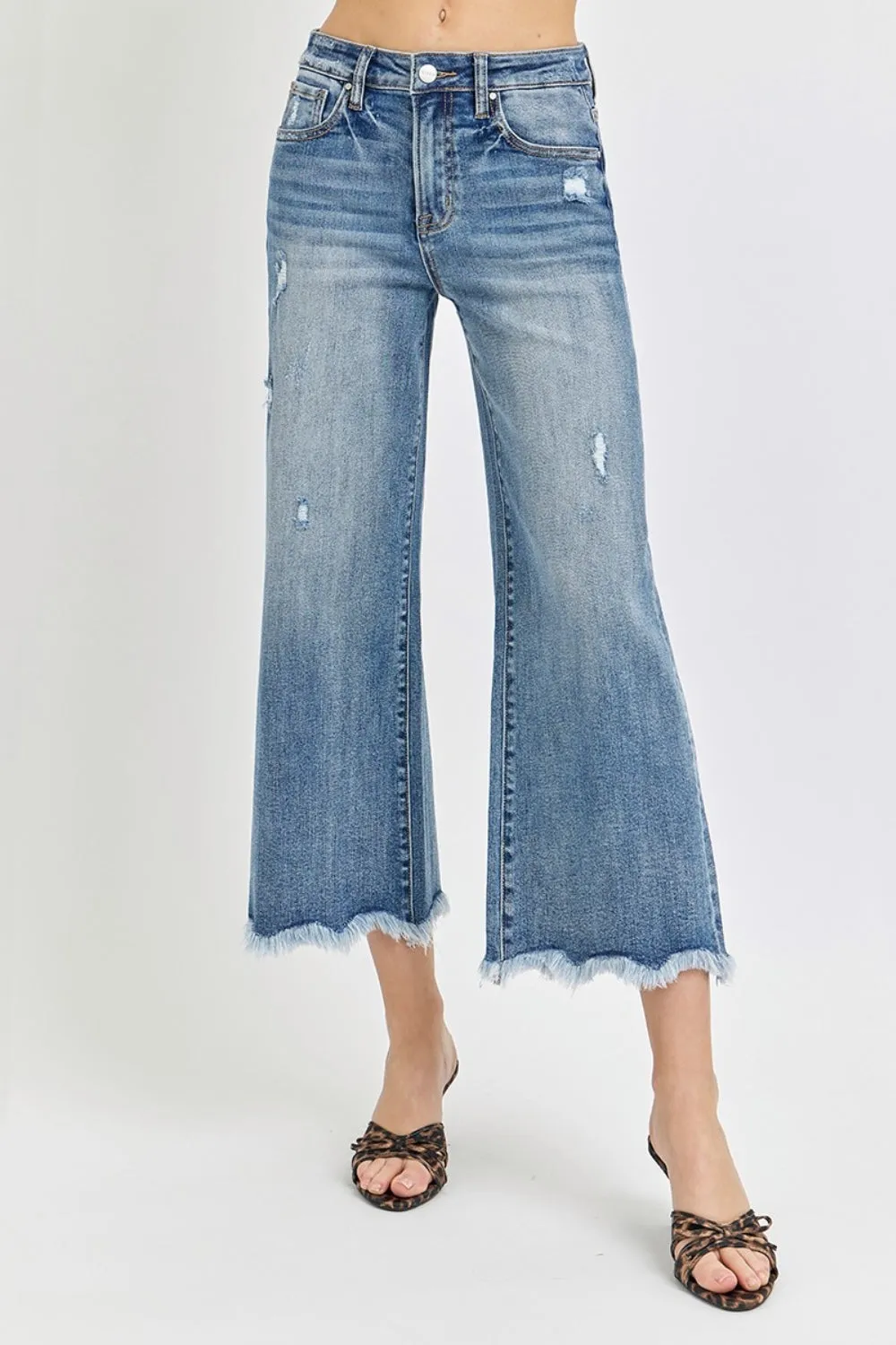 Risen Cropped Flare Jeans