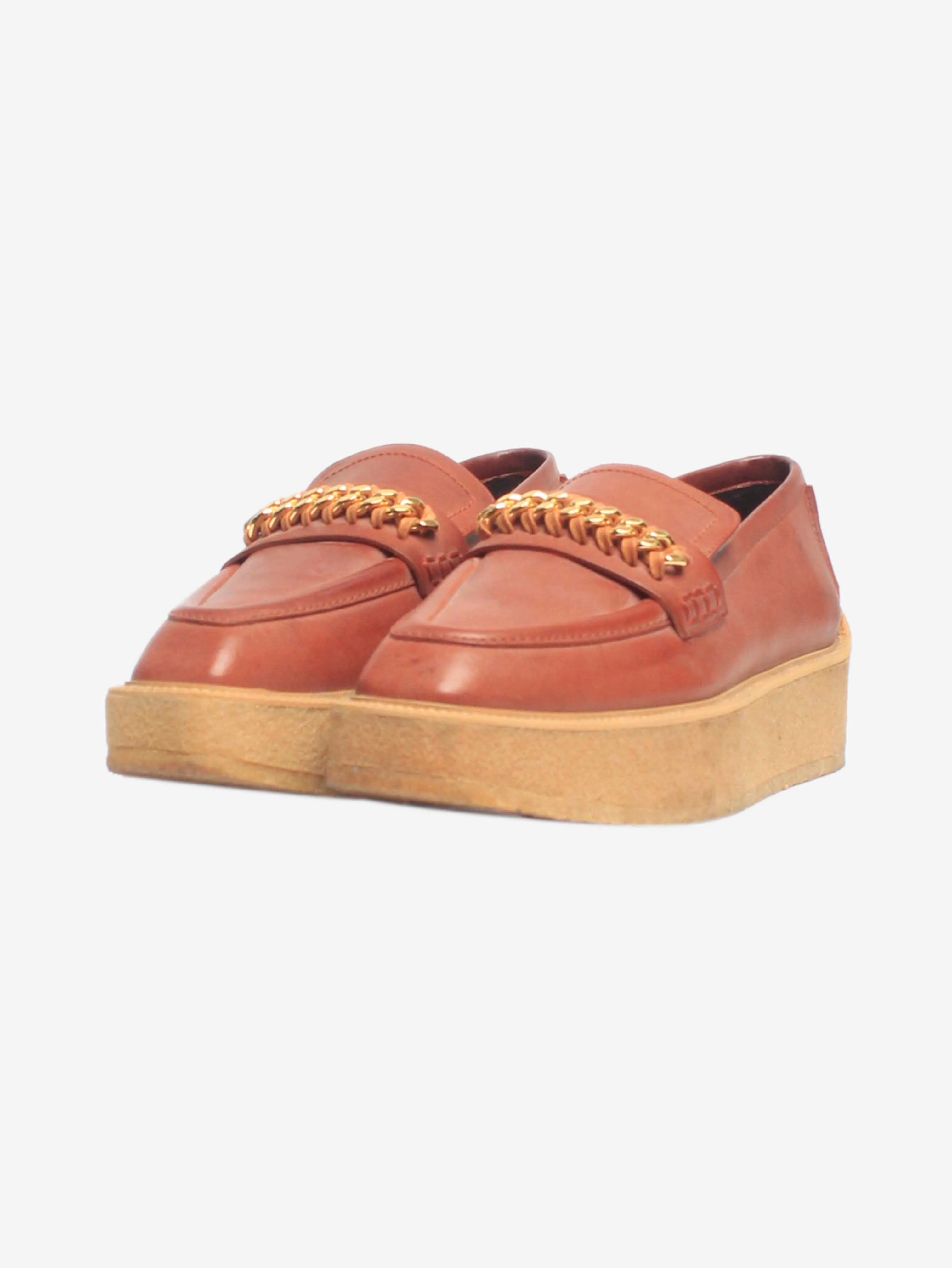 Rust platform chain loafers - size EU 36