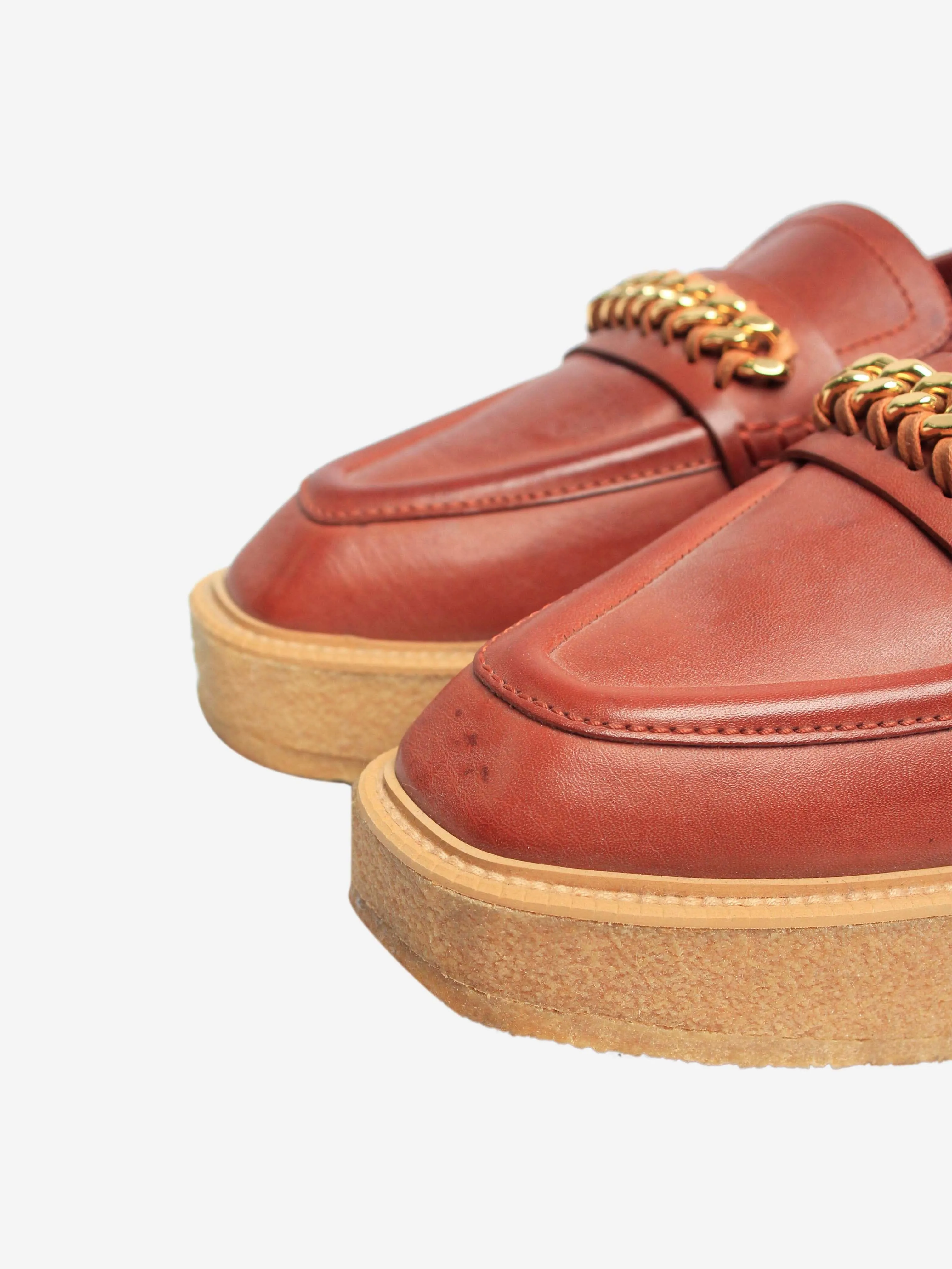 Rust platform chain loafers - size EU 36