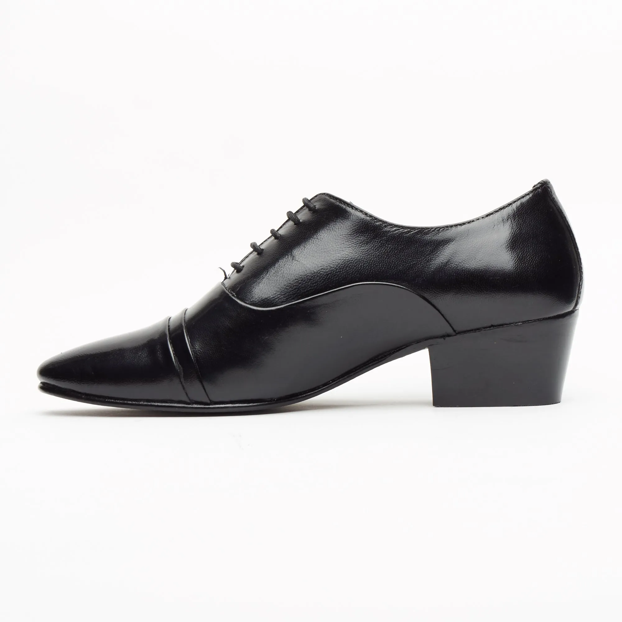 SERIK - MEN'S LUCINI FORMAL CASUAL PARTY WEDDING LEATHER SHOES BLACK