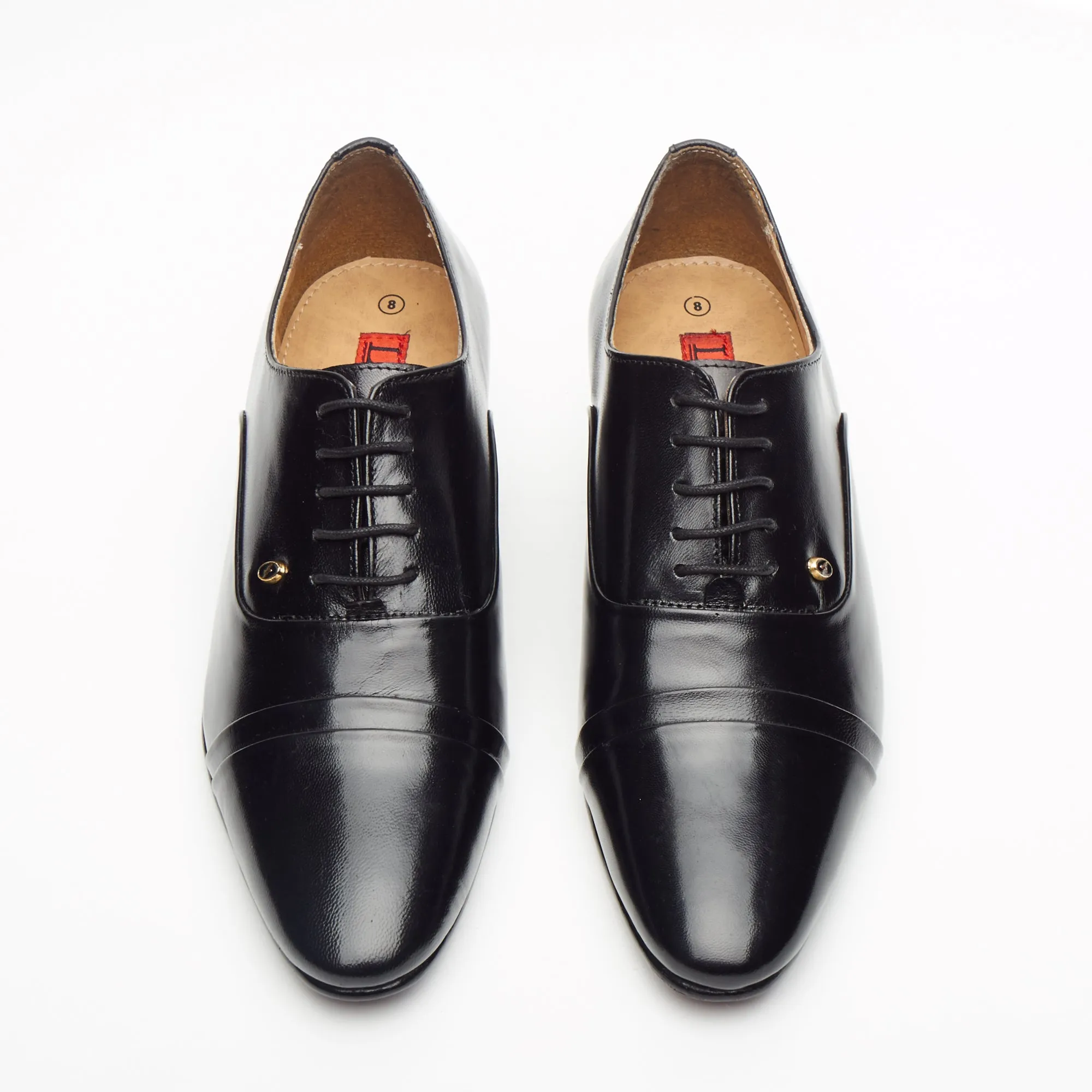 SERIK - MEN'S LUCINI FORMAL CASUAL PARTY WEDDING LEATHER SHOES BLACK