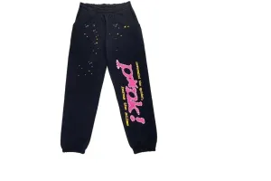 SP5DER P*NK SWEATPANTS BLACK