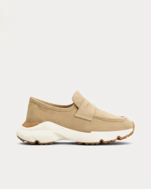 Sporty Suede Beige Loafers