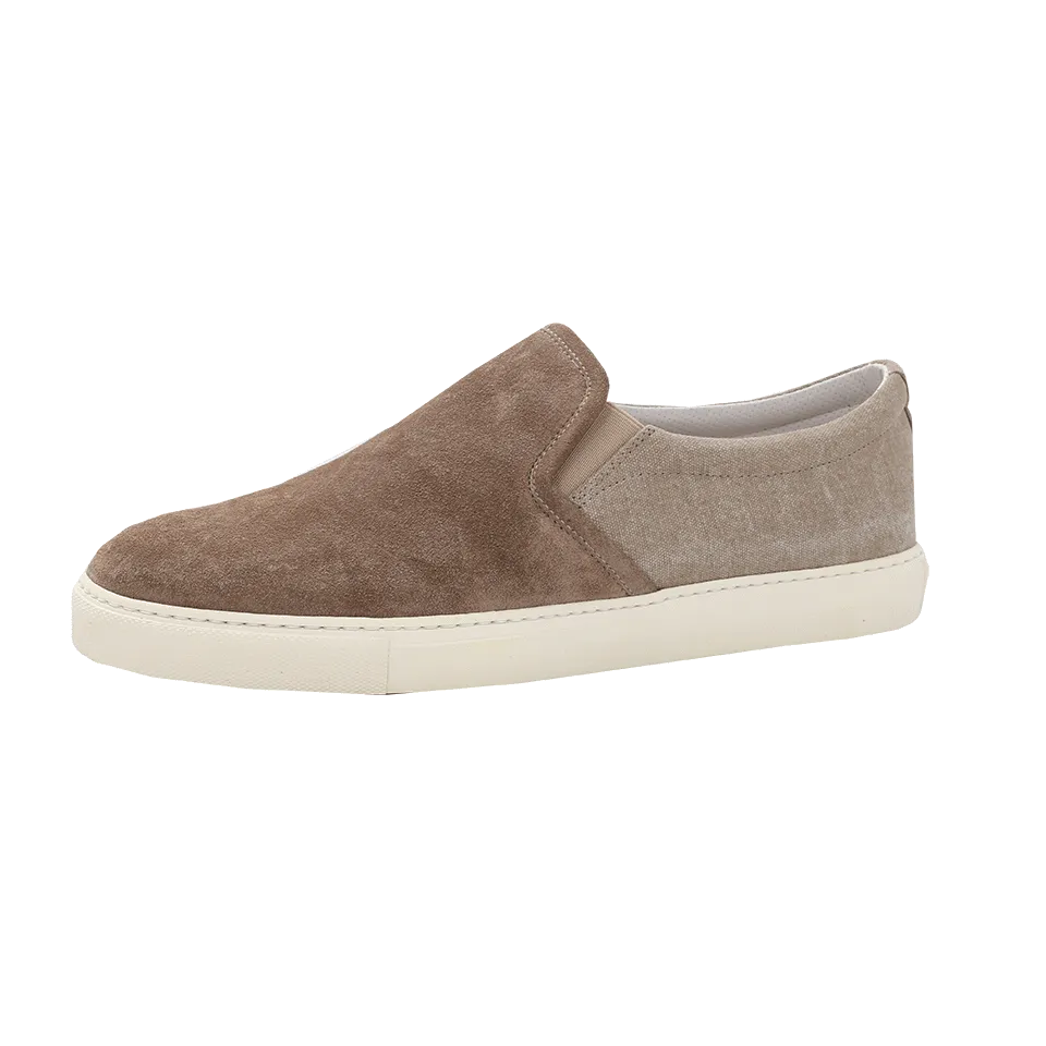 Suede And Canvas Slip On