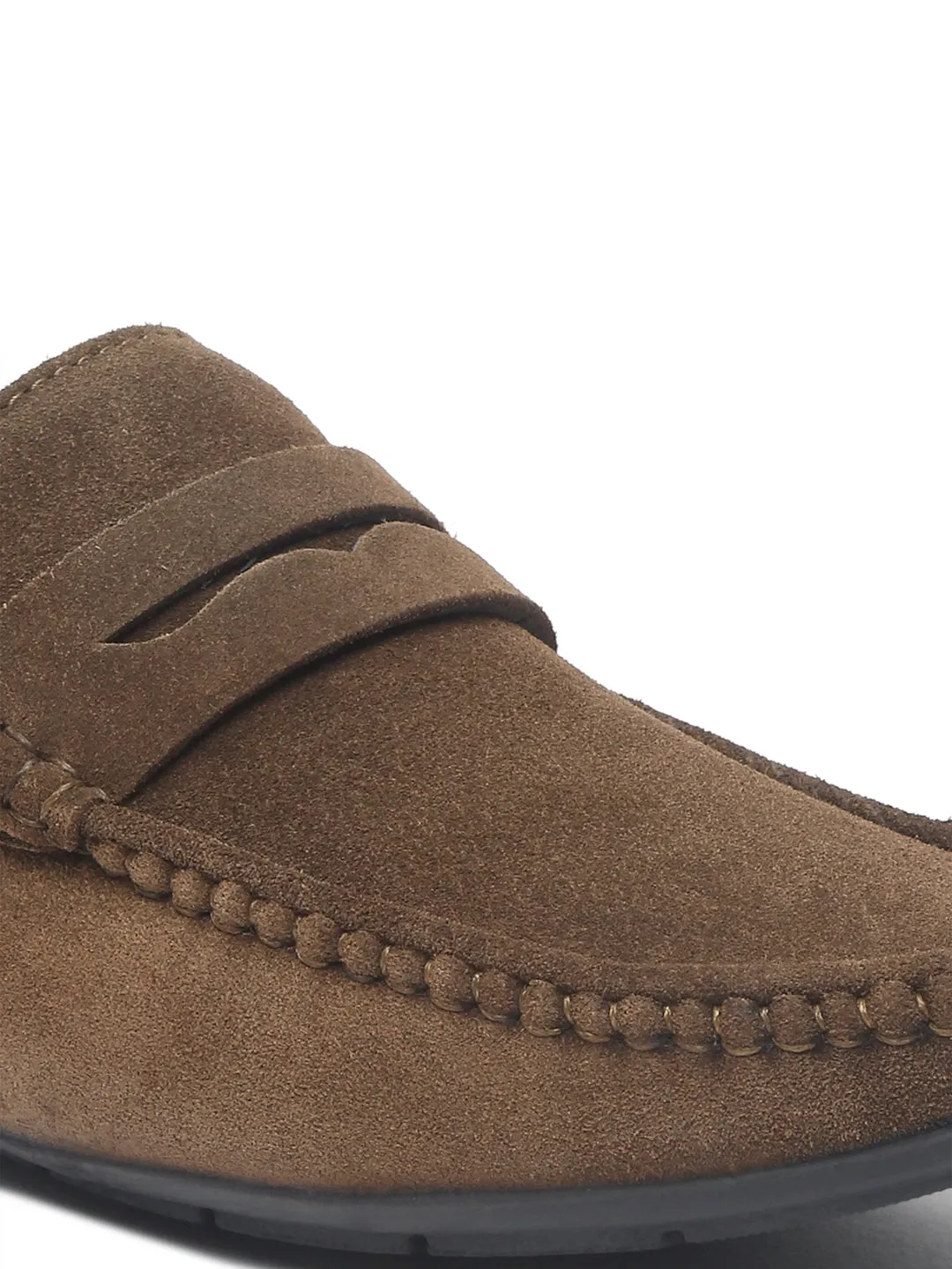 Teakwood Leather Men Solid Round-Toe Olive Loafer