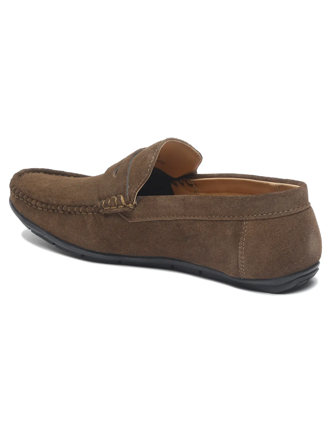 Teakwood Leather Men Solid Round-Toe Olive Loafer