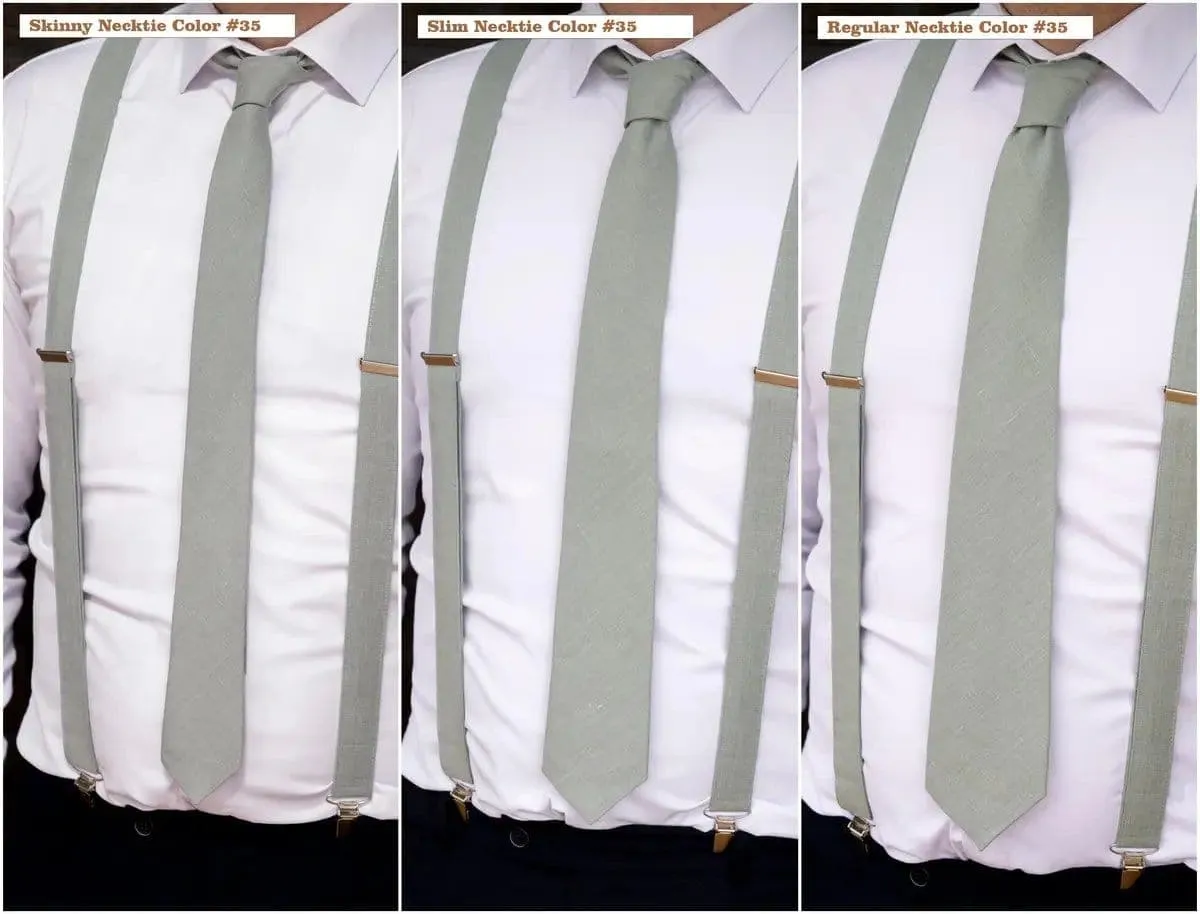 Teal Green Linen Tie - Men's Skinny Necktie Perfect for Weddings