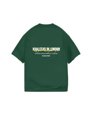 TSS Khaleejis In London Interlock Heavy Tee Tuscan Yellow on Emerald Green