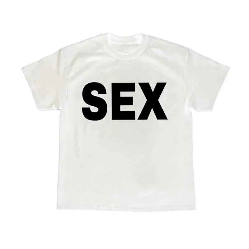 Vintage Funny SEX Print T Shirts Graphic Cotton Streetwear Short Sleeve Harajuku O-Neck T-shirt Women Clothes steetwear Tops
