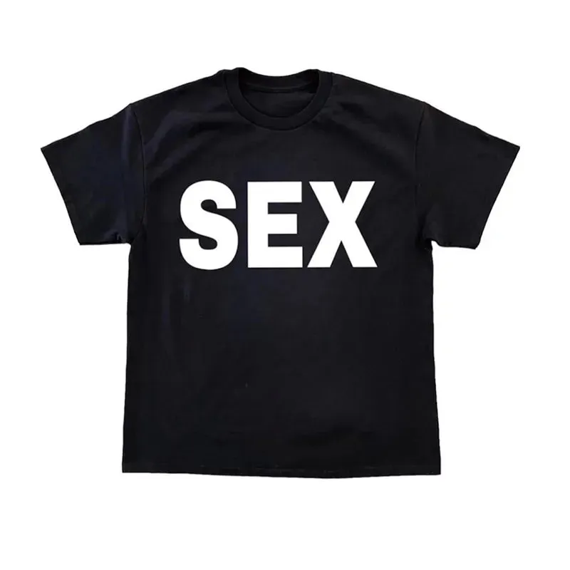 Vintage Funny SEX Print T Shirts Graphic Cotton Streetwear Short Sleeve Harajuku O-Neck T-shirt Women Clothes steetwear Tops