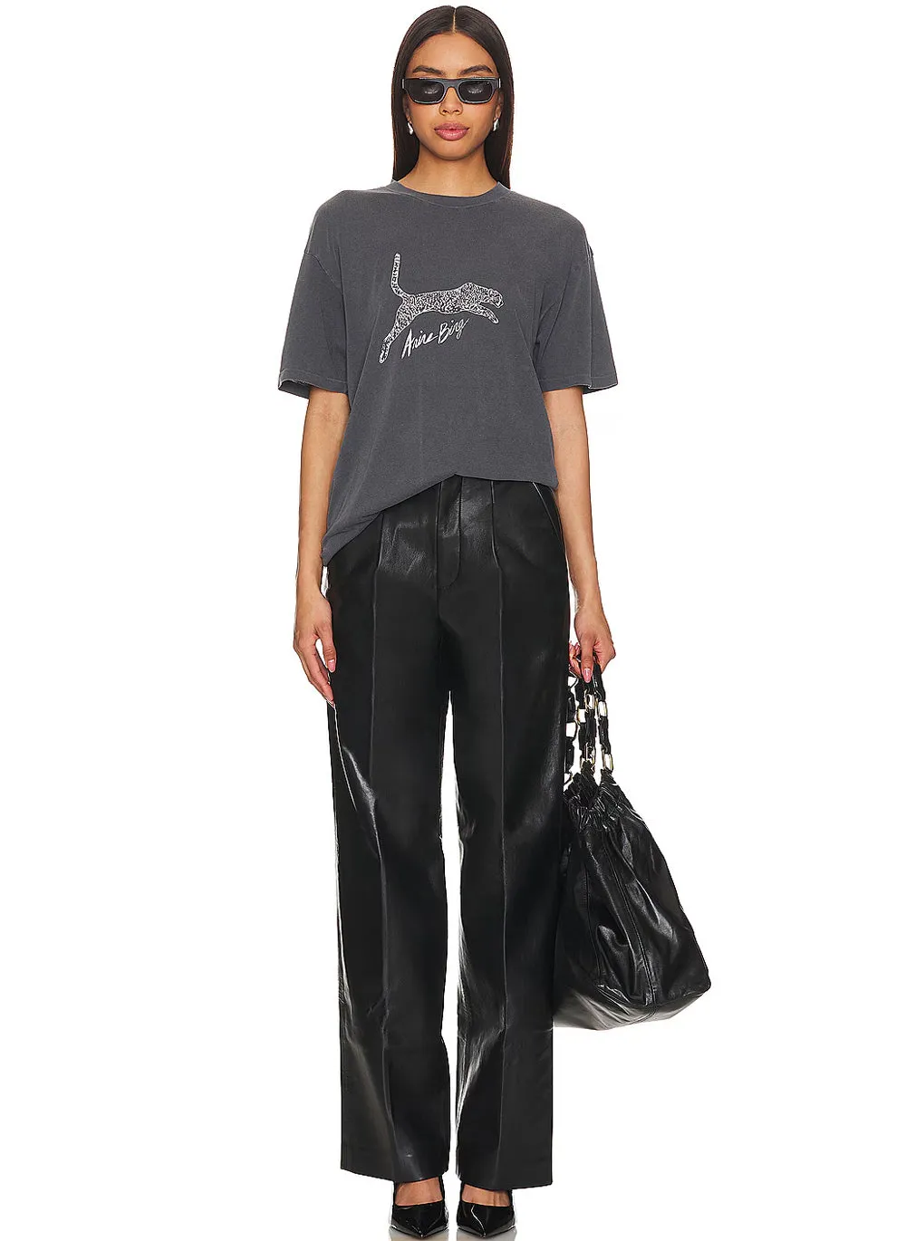 Vintage-Inspired Black Cheetah Graphic T-Shirt – 100% Cotton, Loose Fit, Washed Fabric