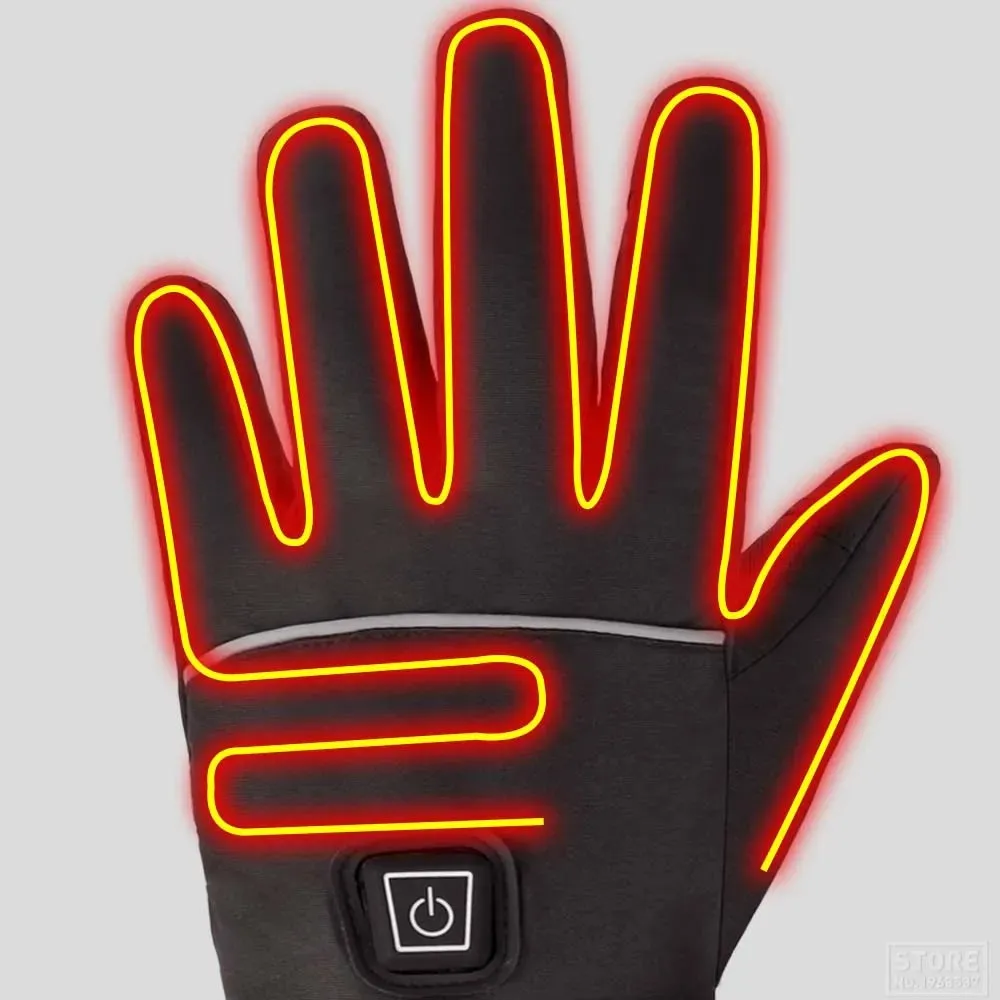 Winter Cycling Gloves Waterproof Heated Guantes Ciclismo Touch Screen Battery Powered Bike Gloves Racing Riding Ski Gloves
