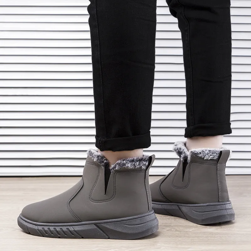 Winter Snow Boots woman V Cutout Shoes Plush Ankle