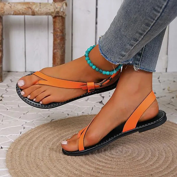 Women's Fashionable Thong Flat Beach Sandals 65616926S