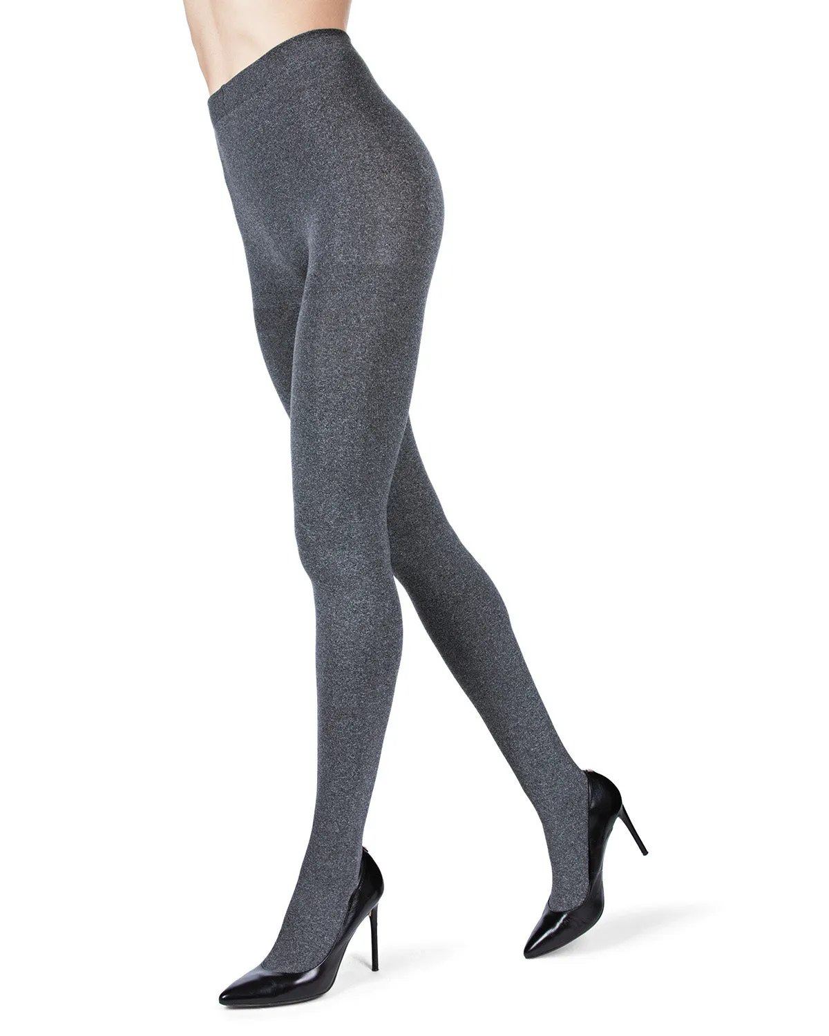 Women's Heather Plush Lined Fleece WInter Opaque Tights
