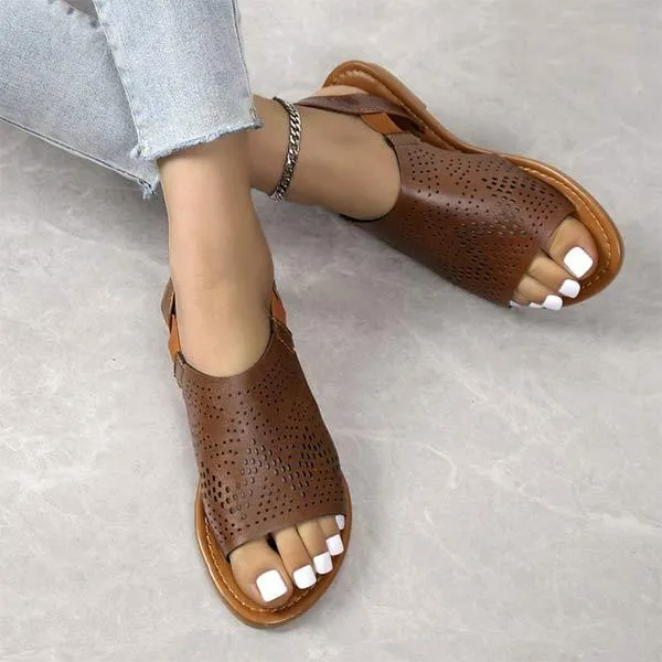 Women's Hollow Breathable Flat Sandals 13220496C