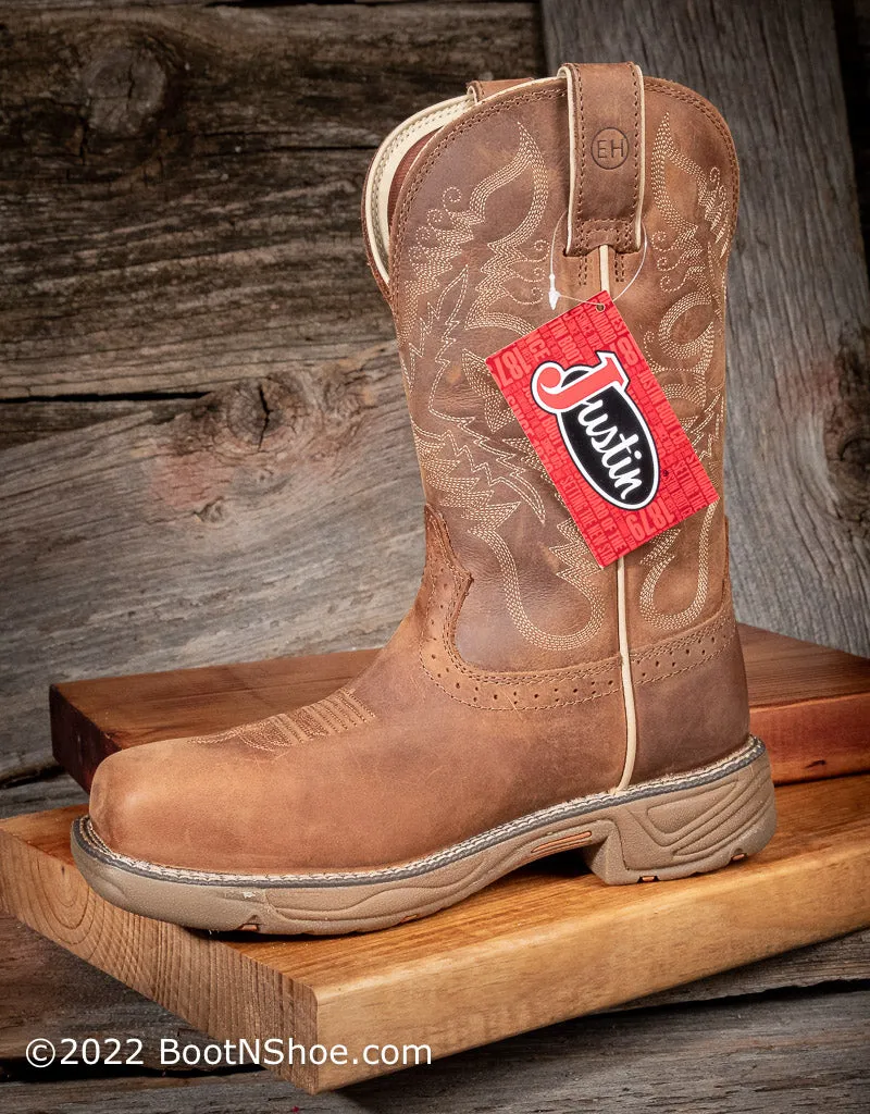Women's Rush Rustic Tan Comp Toe Waterproof Pull-On Western Boot SE4352