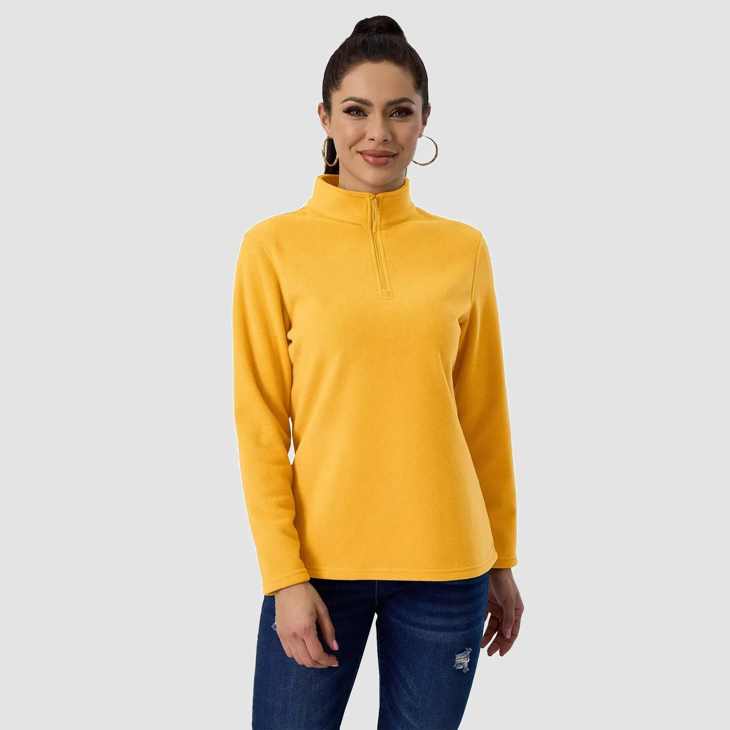 Women's Shirt 1/4 Zip Fleece Pullover Sweater Long Sleeve Sweatshirts Athletic Shirt
