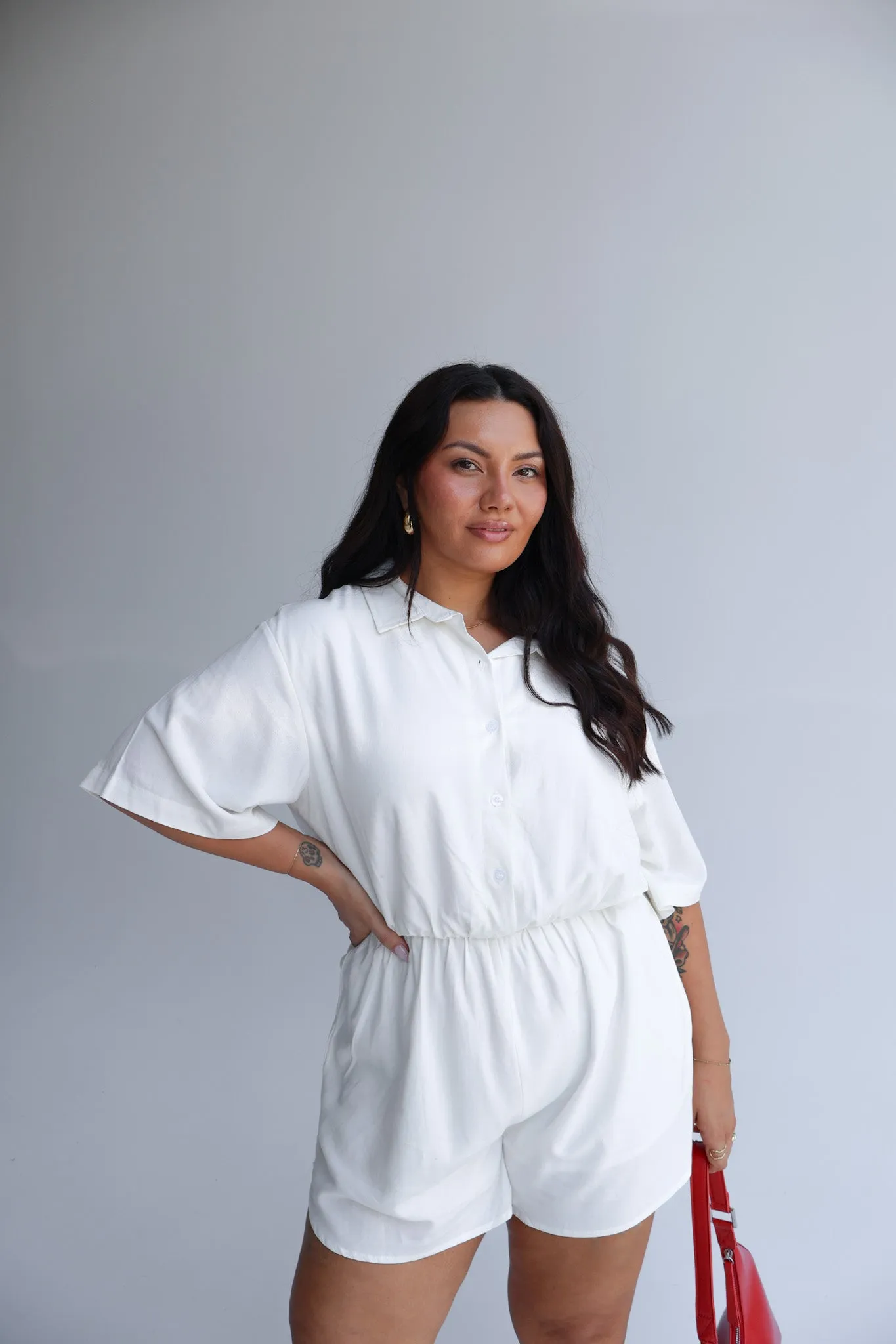 ZEPHYR LINEN BLEND PLAYSUIT WHITE